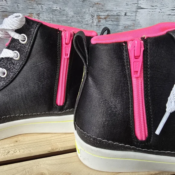 Skechers Flip Kicks Sneakers 314025L High Top Neon Pink Green Neon Youth Size 5 - Picture 5 of 12